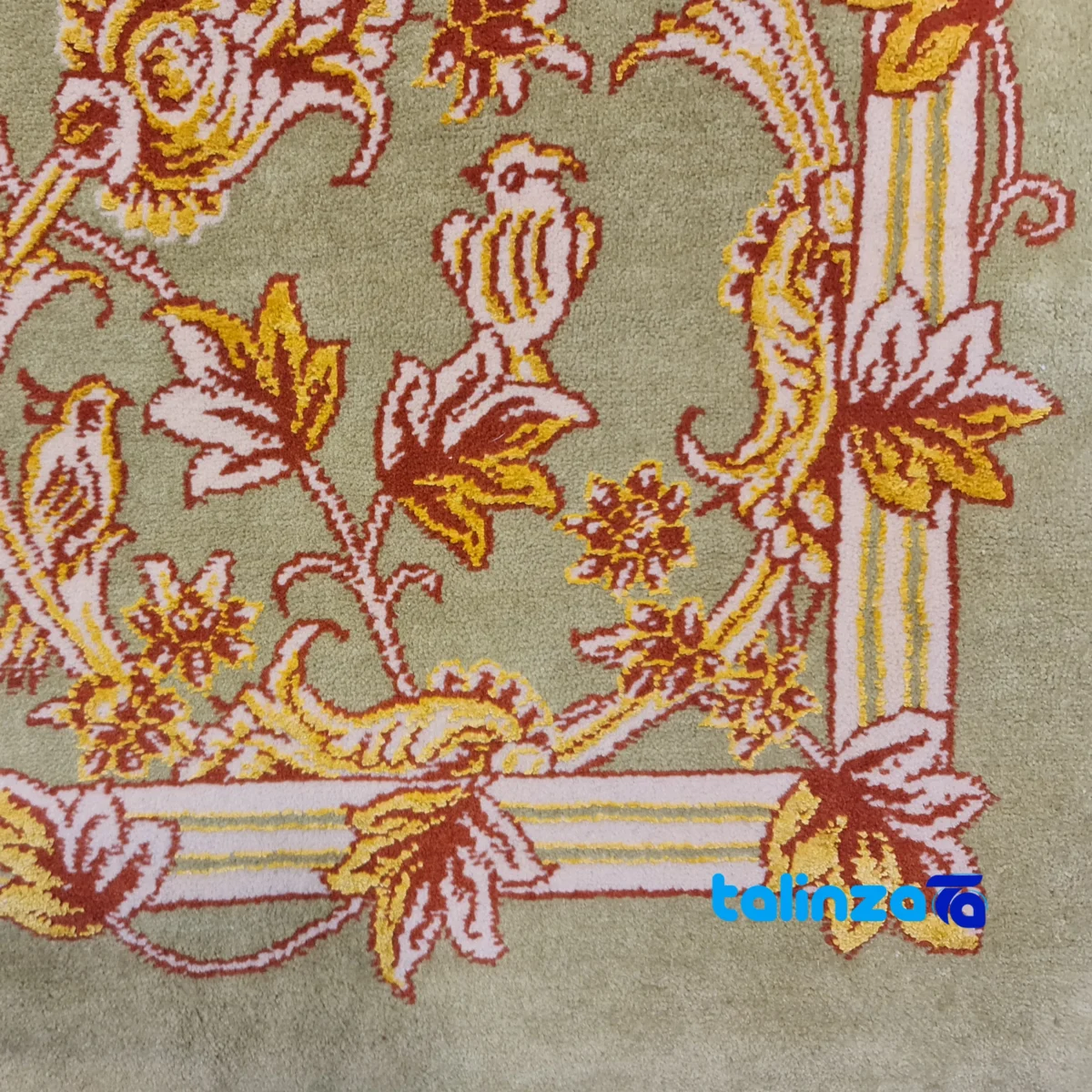 In-room view of Handwoven Persian Rug Rectangular Traditional Design room styling and scale