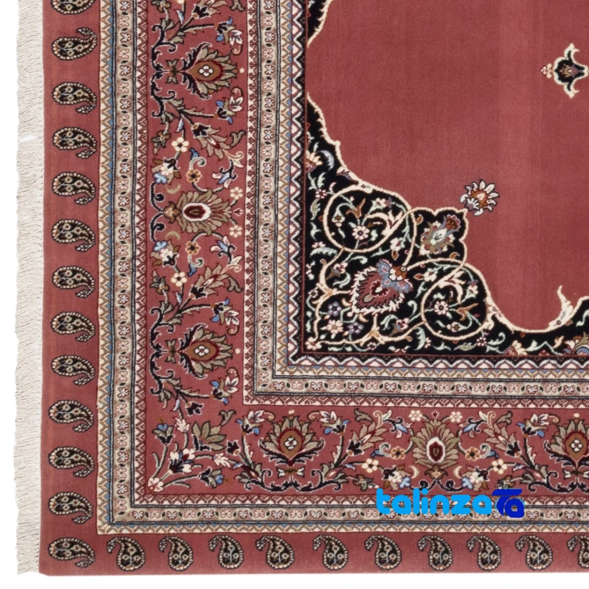 C Persia Handwoven Area Rug - Rich Copper Design - In-room view showing room styling and scale