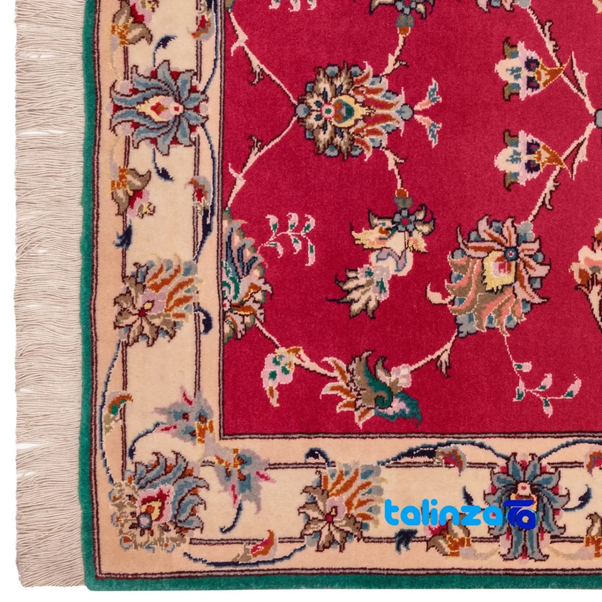 Persia Handwoven Carpet Red Luxurious Design - Room setting showing floor placement example