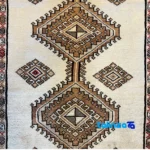 Shiraz Handmade Carpet Geometric Design Cream - Room setting showing floor placement example