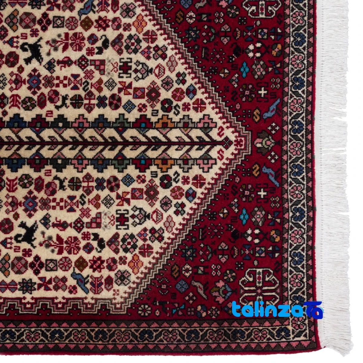 Room setting of Cypress Persian Handwoven Runner Rug Cream floor placement example