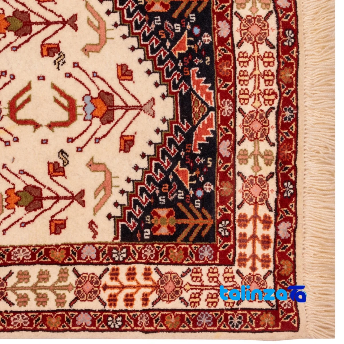 Caspian Handwoven Runner Rug Cream Design - Room setting showing floor placement example