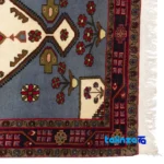 Persia Handwoven Rug Unique Blue Design - Room setting showing floor placement example