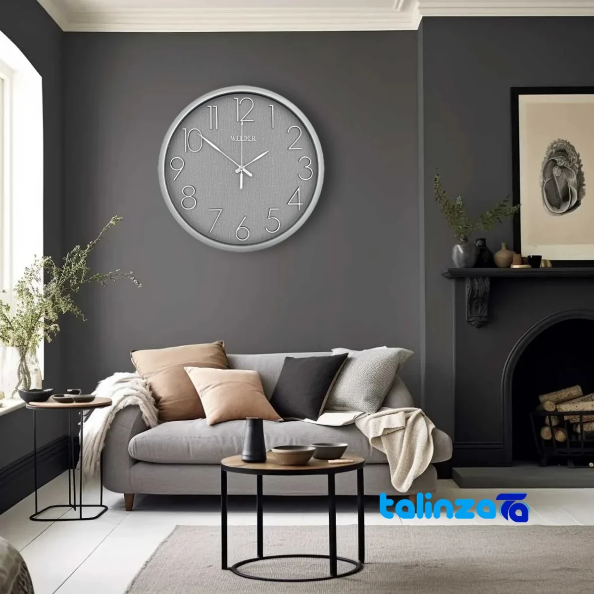Wilder Quartz Wall Clock Model 404 room decoration context (Lifestyle shot)