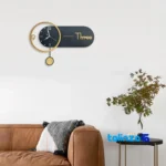 Art Novin Modern Wall Clock Stylish Design Quartz - Lifestyle shot showing room decoration context