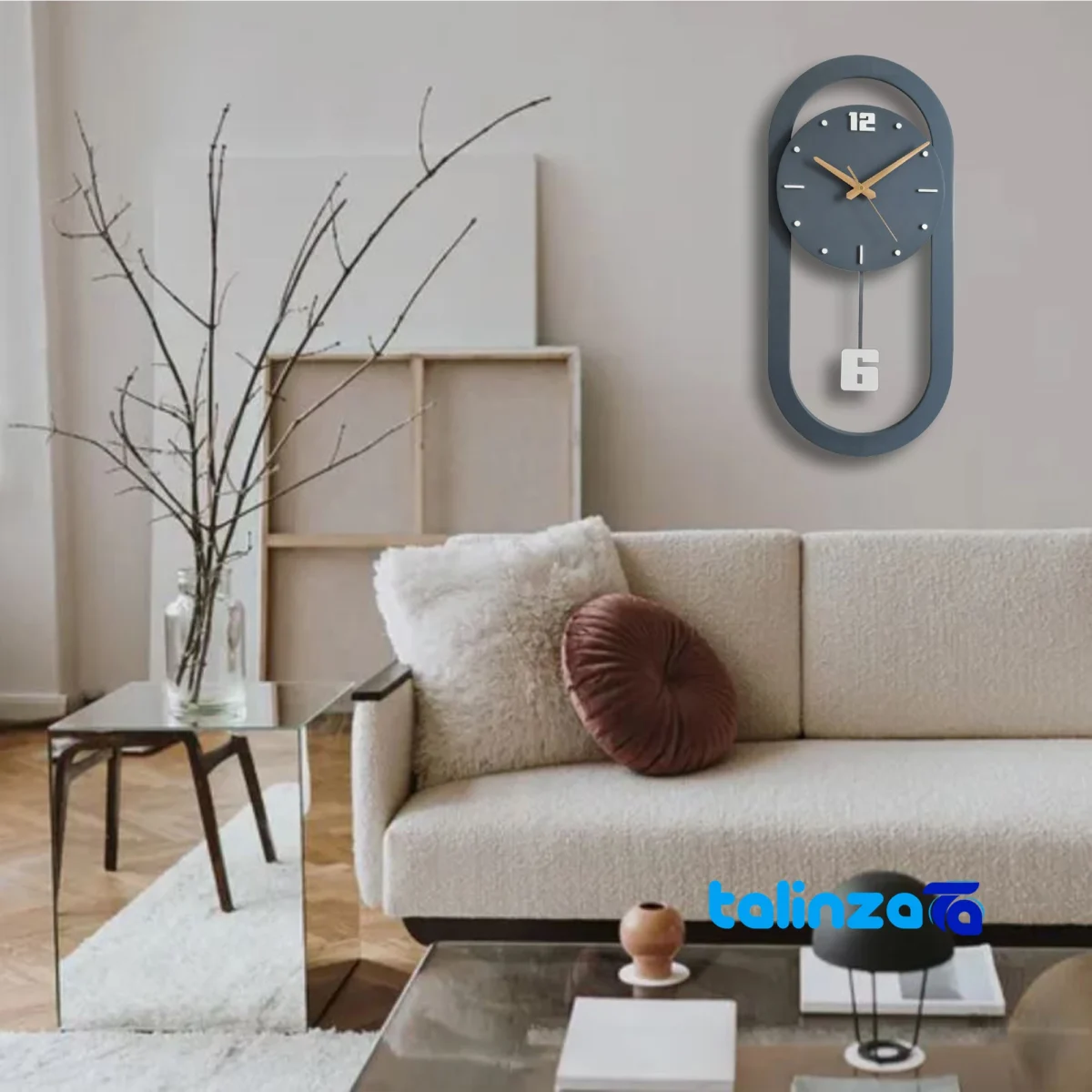 Lifestyle shot of ArtNovin Quartz Wall Clock Stylish Design room decoration context