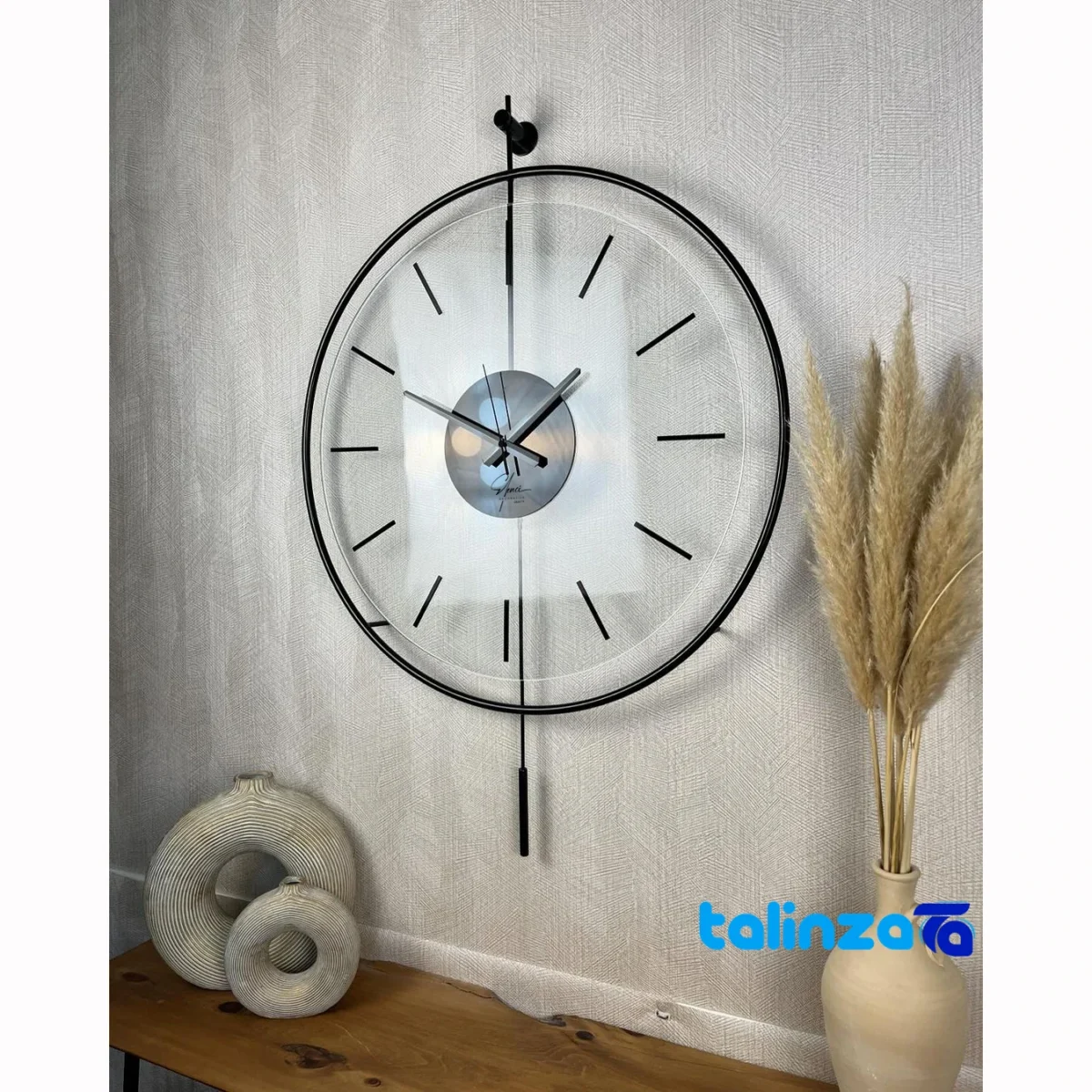 In-room view of Elency Wall Clock Lara Model styling and size reference