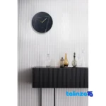 X Products Wall Clock Round Design 33x33x1. styling and size reference (In-room view)