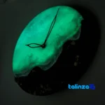Top view of Shabtab Resin Wall Clock Ocean Design Tehran package opening