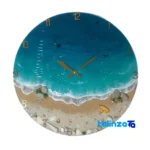 In-room view of Resin Beach and Sea Wall Clock styling size reference