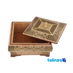 Forouz Gift Set Three-Piece Handcrafted Wood and Fabric profile structure (Side view)