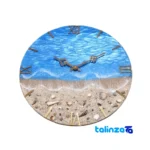 Top view of Handcrafted Resin Wall Clock Beach Design package opening