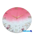 In-room view of Resin Beach and Sea Wall Clock styling size reference