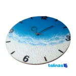 Handcrafted Resin Wall Clock Beach Theme - In-room view showing styling and size reference