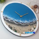 In-room view of Handcrafted Resin Wall Clock Night Sea Tehran styling and size reference