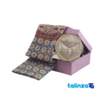 Ferooz Gift Set - Elegant Wooden and Fabric Design - Side view showing profile structure