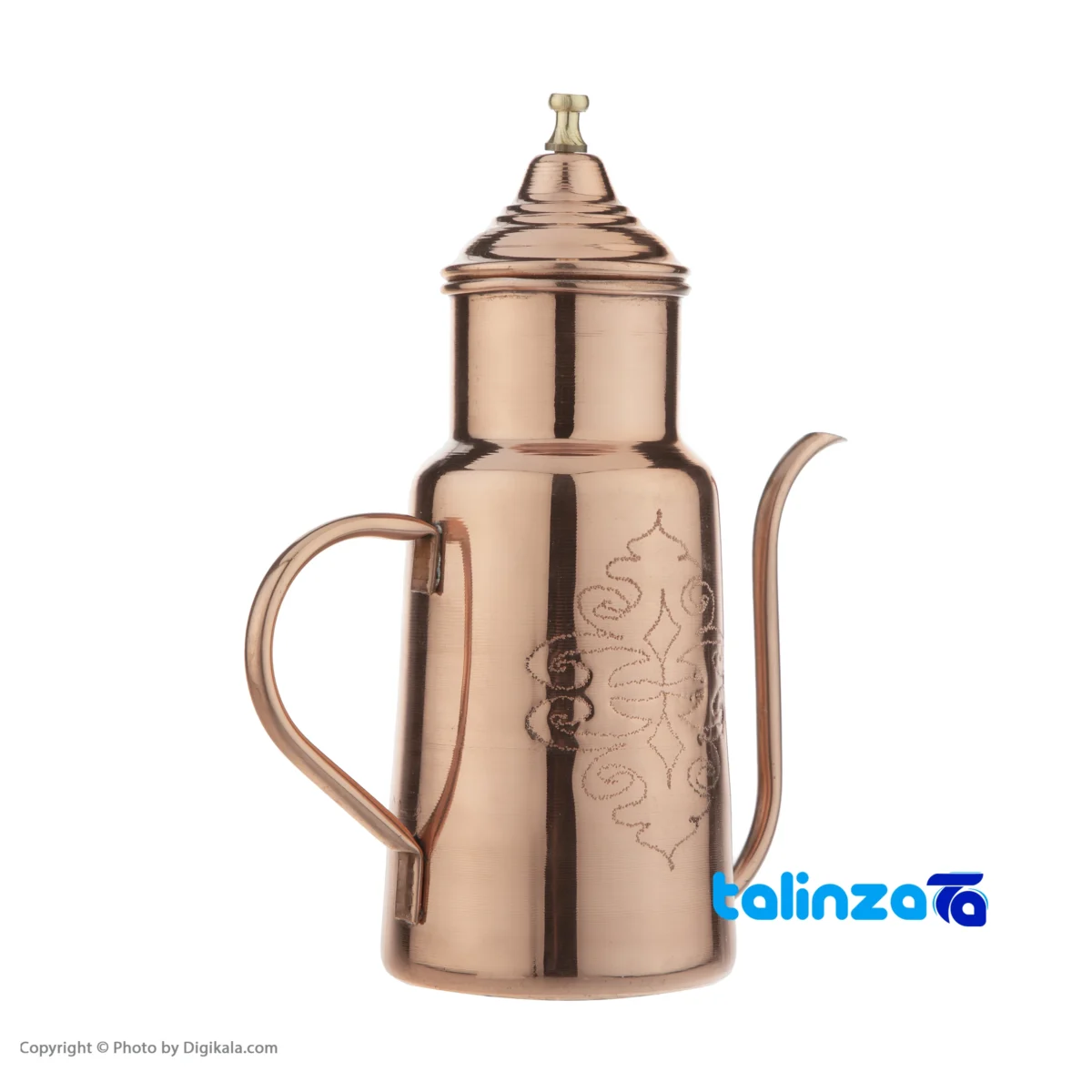 Zanjan Copper Oil Container with Handle 20x16x8 cm profile and structure (Side view)