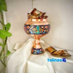 Pardaz Copper Candy Dish Elegant Design with hammered finish - Side view showing profile and structure