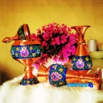 Side view of Payedar Copper Candy Dish Elegant Design profile and structure