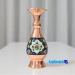 Persian Art Copper Vase Handcrafted Unique Design - Side view showing profile and structure