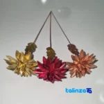 Side view of Gol Masi Decorative Flower Clove Set 3 profile and structure