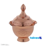 Zanjan Copper Candy Dish Elegant Design 10x10x16 cm profile and structure (Side view)