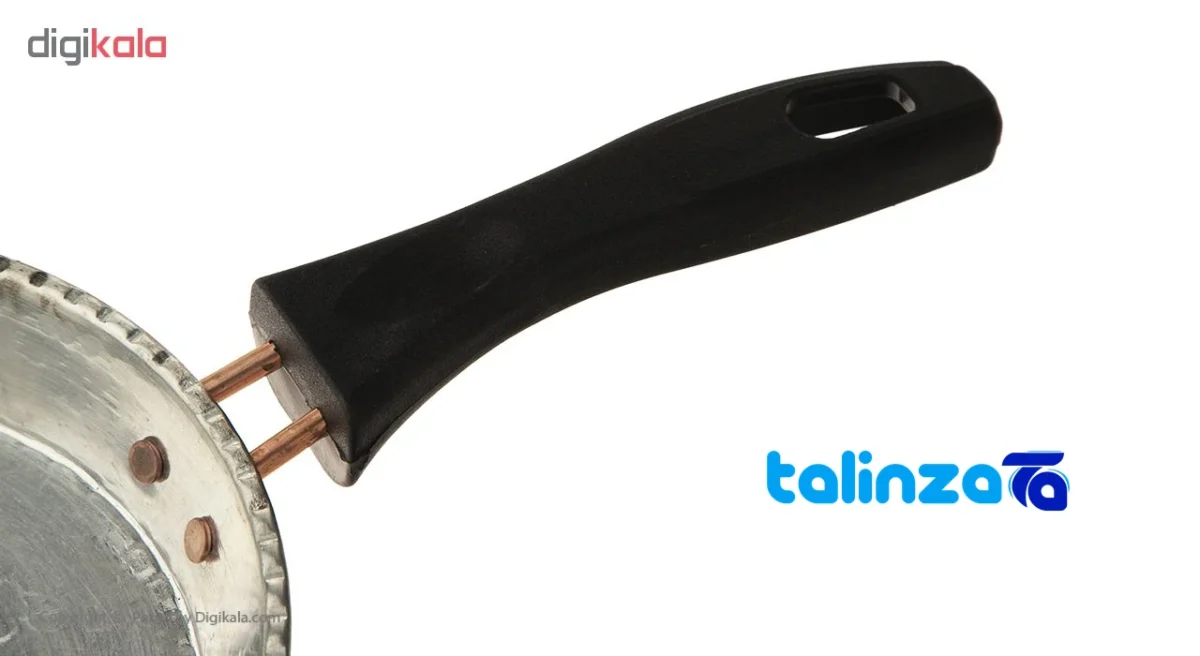Side view of Zanjan Copper Pan Hand-Hammered Silver Interior profile and structure