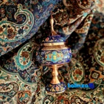 Negarestan Gift Set Copper and Termeh Elegant Design - Side view showing profile structure