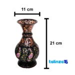 Side view of Turni Copper Nut Dish Vase Set Diamond Engraved Handmade profile and structure