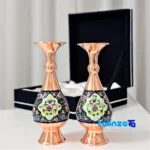 Side view of Negarestan Copper Vase Set Artistic Design profile and structure