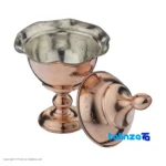 Side view of Zanjan Copper Candy Dish Engraved Red profile and structure