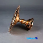 Side view of Copper Diamond Cut Dessert Plate L04 profile and structure