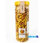 Side view of Organic Tabriz Salty Mixed Nuts 800g (2-pack) Khuneh nutrition label