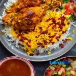 Front view of Tarom Hashemi Rice Classic Excellent pack label and ingredients