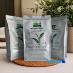 Front view of Behras Black Tea Organic Royal 900 grams saffron grade and packaging