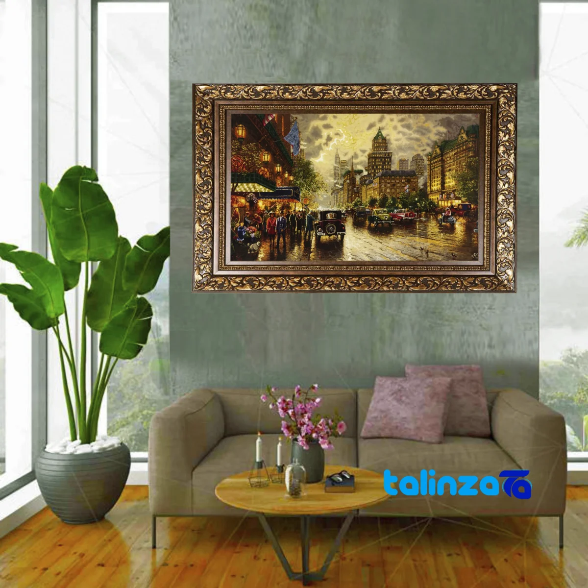 Top view of Tabriz Handmade Carpet Wall Art 189 115 x 4 pattern and color tone