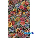 Top view of Handmade Carpet Wall Art Floral Bird Design pattern and color tone