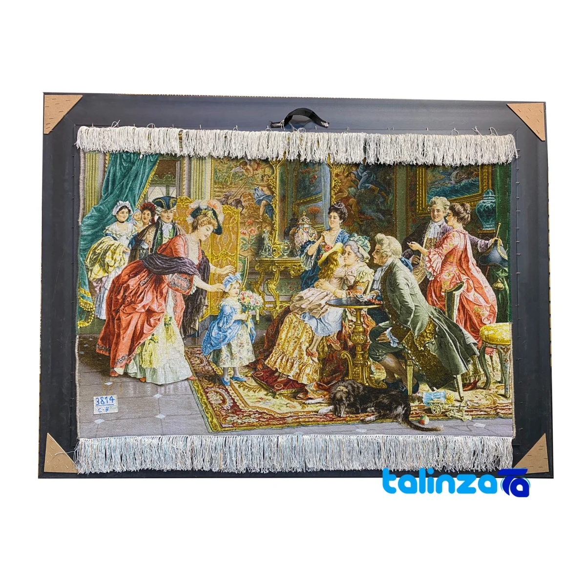 Top view of Grandma's Party Handwoven Carpet Art pattern and color tone