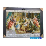 Top view of Grandma's Party Handwoven Carpet Art pattern and color tone