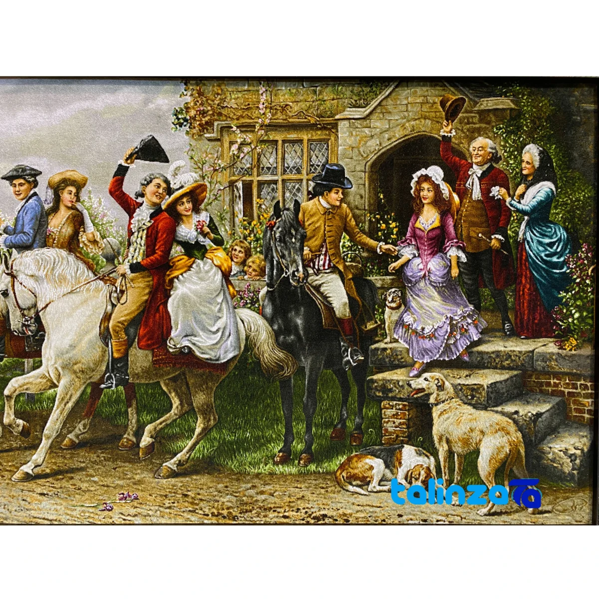 Top view of Badraghe Handwoven Carpet Tapestry pattern and color tone