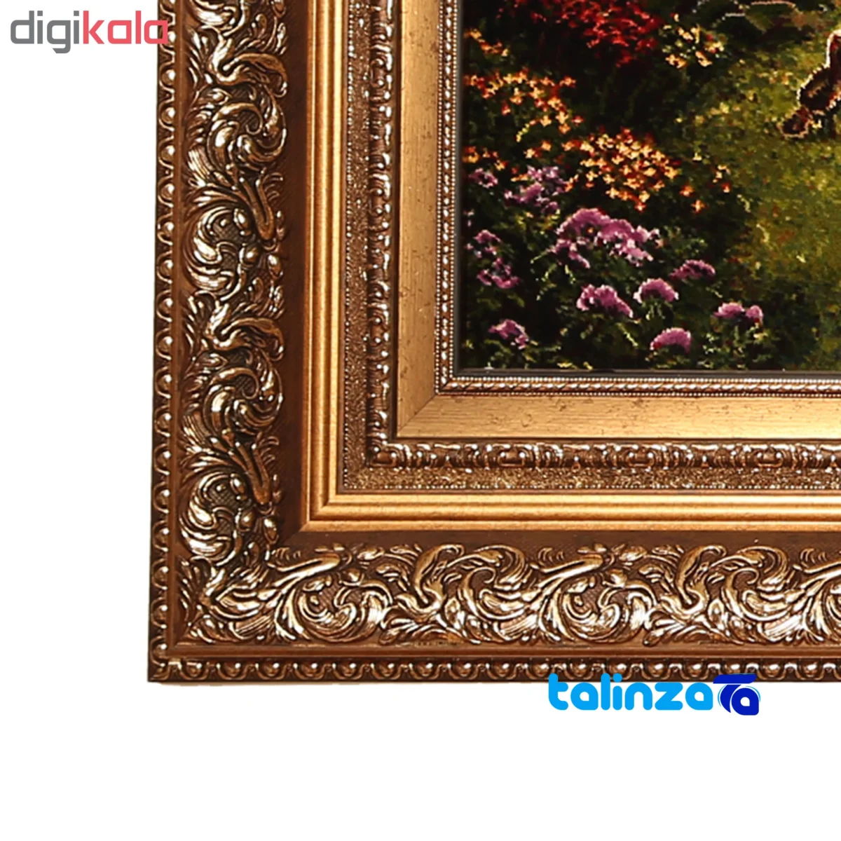 Top view of Handmade Carpet Wall Art Scenic Design pattern and color tone