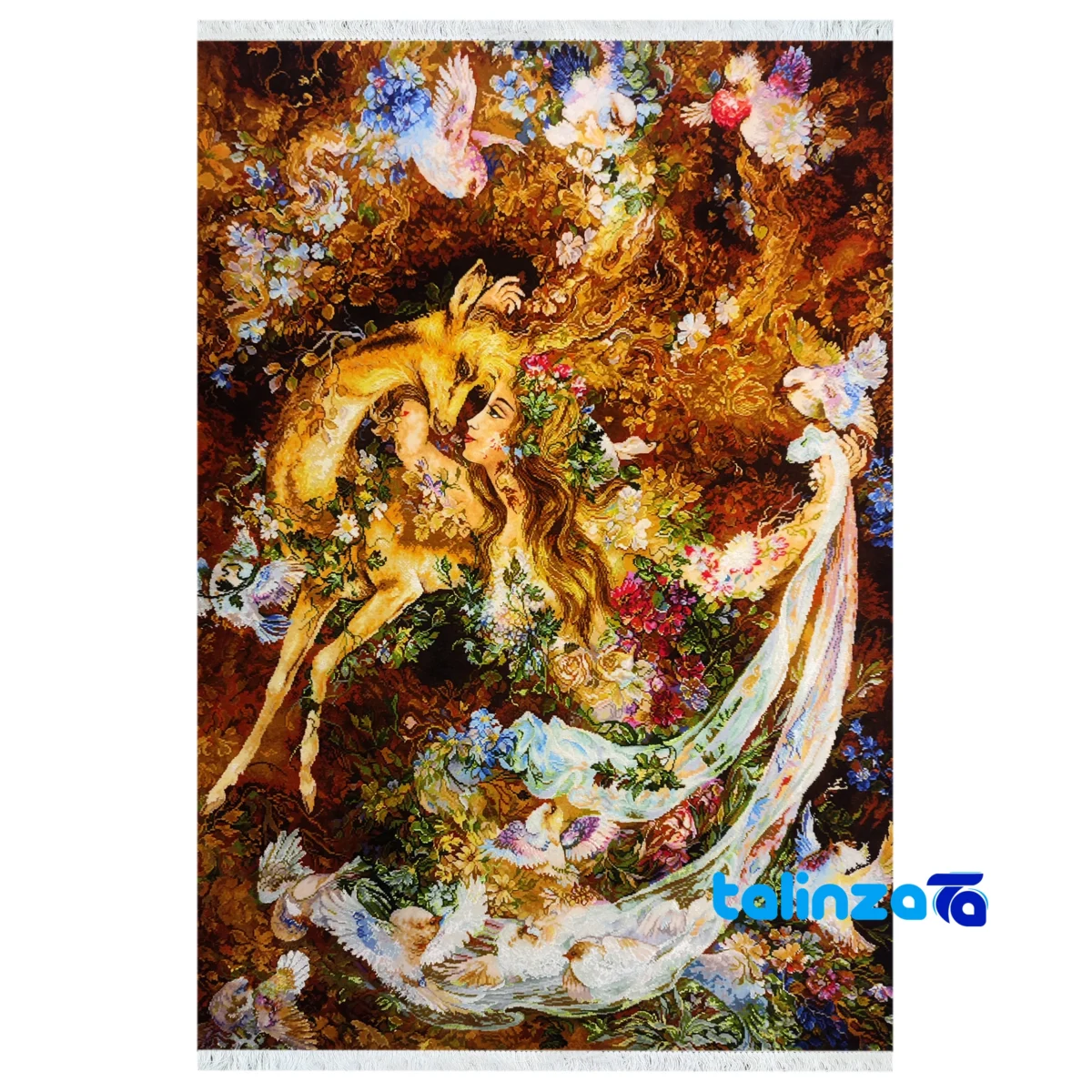 Top view of Niaz Navazesh Handwoven Carpet Tapestry pattern and color tone