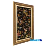 Top view of C Persia Handwoven Tapestry Hunting Scene pattern and color tone