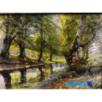 In-room view of Handmade Carpet Wall Art Scenic Design room styling and scale