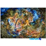 Top view of Hasti Brand Handwoven Miniature Tapestry Art pattern and color tone