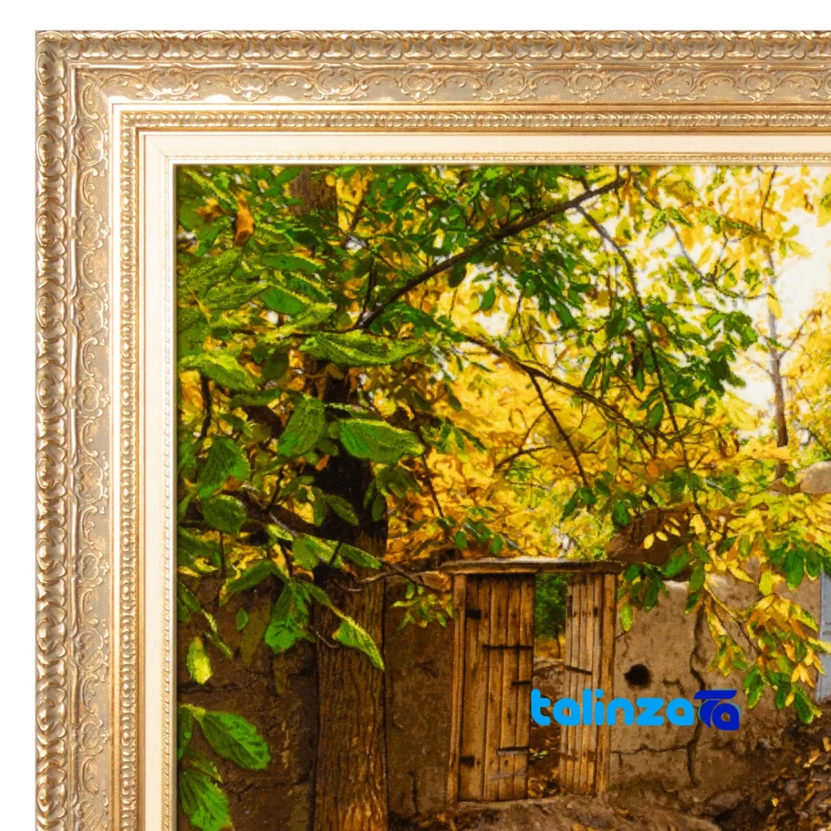Top view of C Persia Handwoven Tapestry Autumn Alley Design pattern and color tone