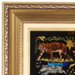 Top view of Si Persia Handwoven Tapestry Hunting Scene pattern and color tone
