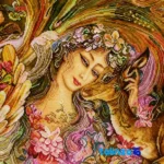 Top view of Handwoven Tapestry Miniature Design pattern and color tone