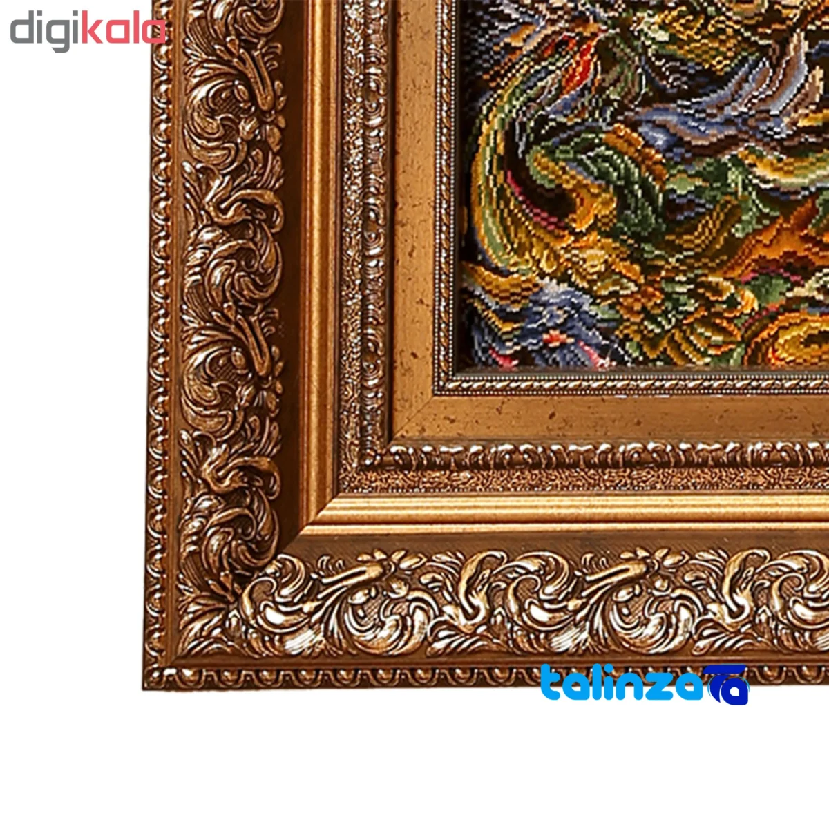 Top view of Handmade Carpet Wall Art Miniature Design pattern and color tone