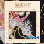 Top view of Si Persia Handwoven Tapestry Hunting Scene pattern and color tone
